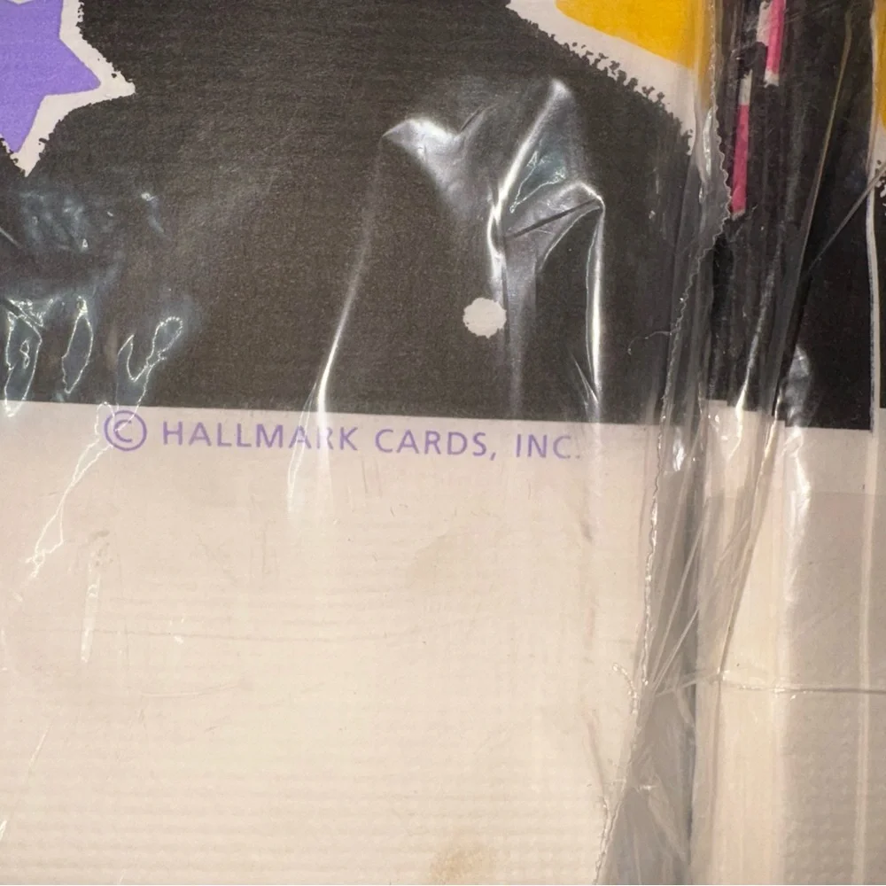 Vintage Neon Star Happy Birthday Paper Table Covers 54”x89.25” 1990’s Hallmark 2